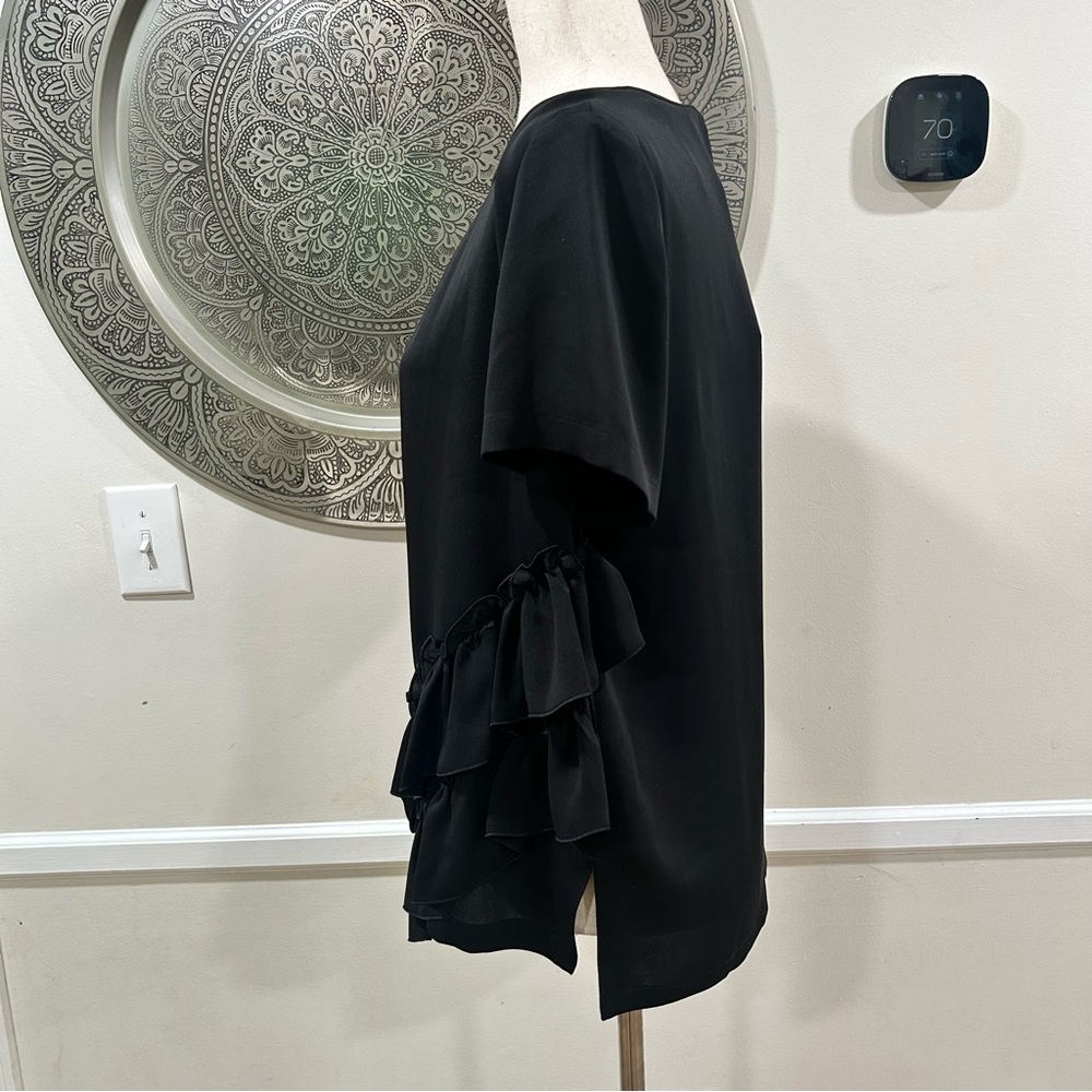 NWT $645 Max Mara Briose short sleeve silk ruffle blouse - Size 6 - Picture 9 of 9